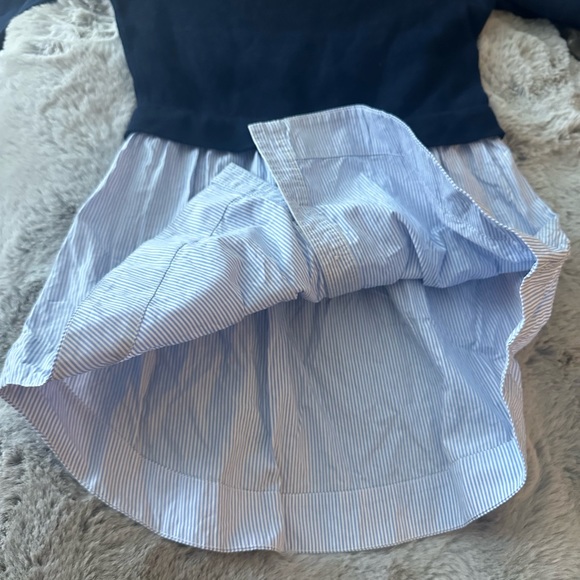 Club Monaco Blue White/Blue Striped Berdine Wool Bell Cuffs Sweater Shirt S/P - Picture 10 of 15